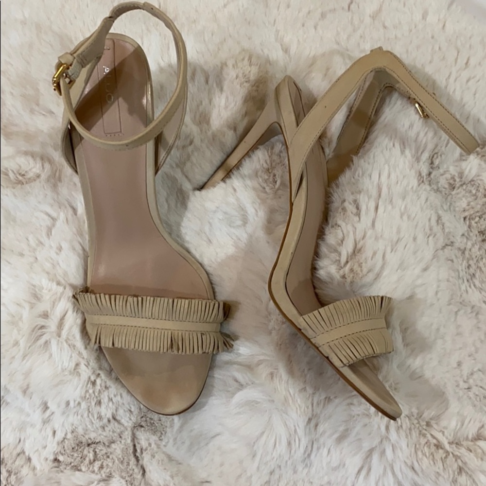 ALDO Leather Neila Dress Sandal (Bone) Size 7.5